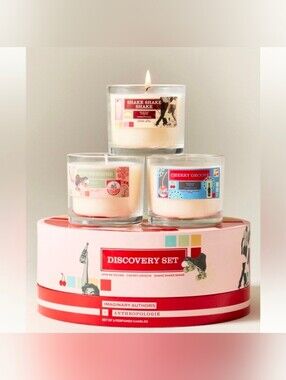 Anthropologie Cream Scented Candle Discovery Trio